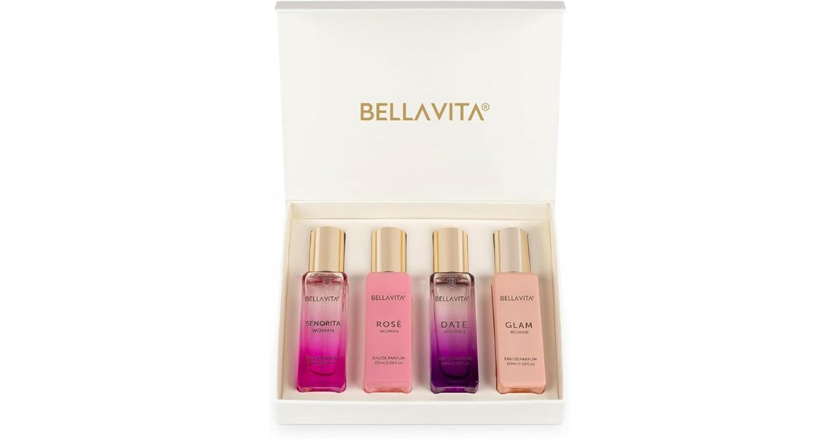 BellaVita Luxury Women’s Perfume Gift Set BellaVita Luxury Women’s Perfume Gift Set, Best floral perfume mini gift sets under $50