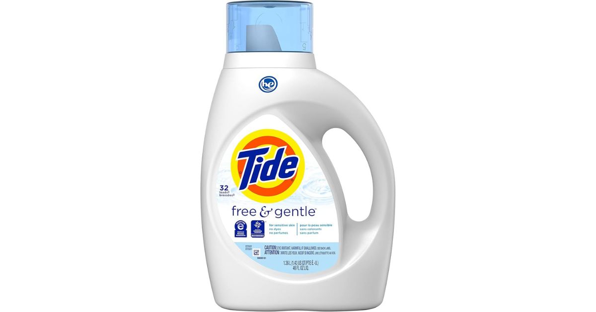 Tide Free and Gentle Liquid Laundry Detergent, hypoallergenic laundry detergent
