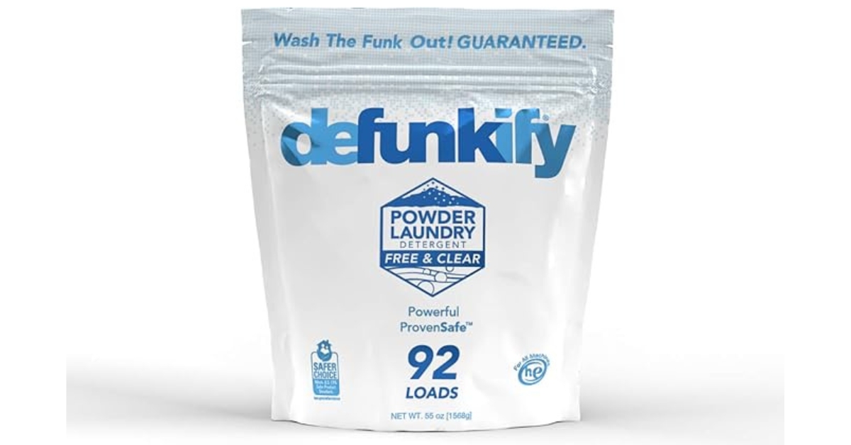Defunkify Powder Laundry Detergent, best laundry odor remover