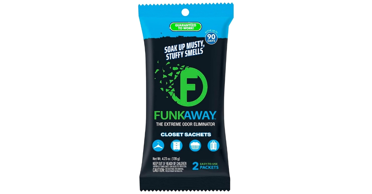 FunkAway Extreme Odor Eliminating Closet Sachet, closet odor eliminator