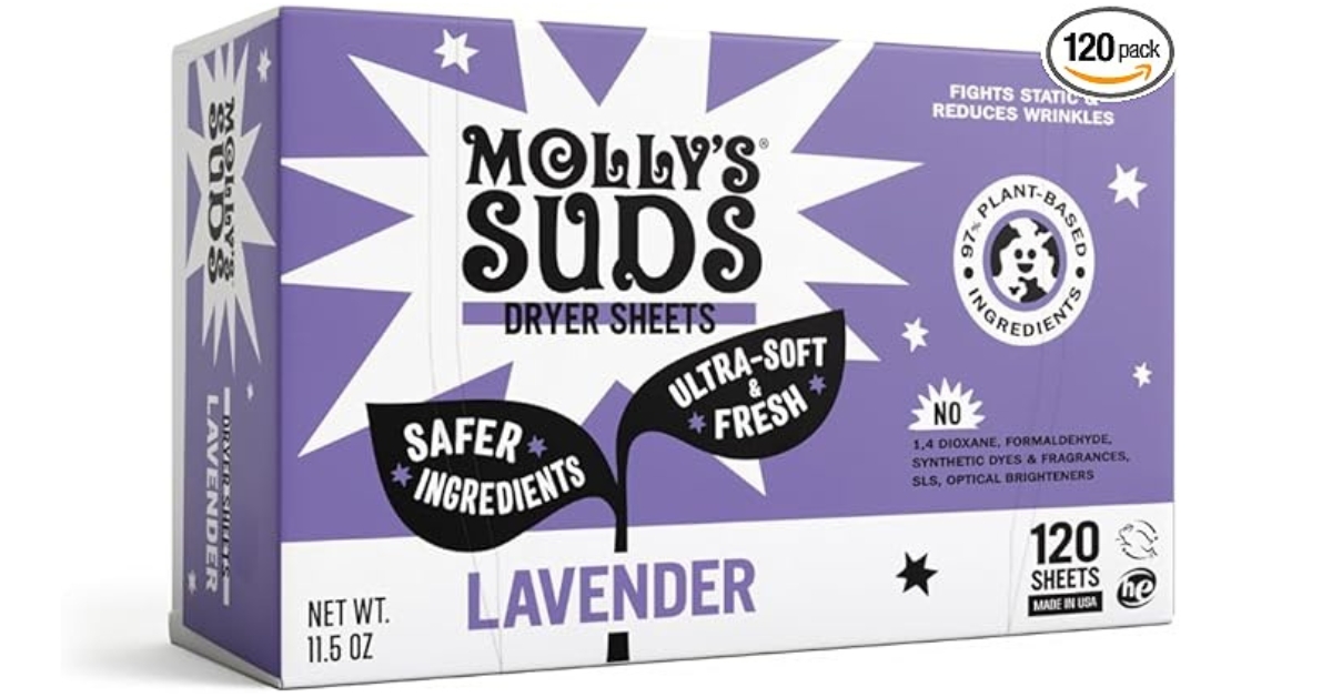Molly’s Suds Fabric Softener Dryer Sheets, best scented dryer sheets
