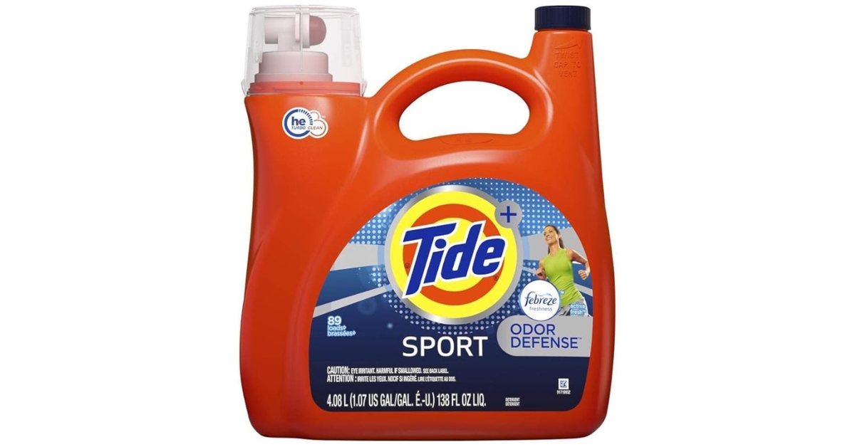 Tide Plus with Febreze Sport Active Fresh Liquid Laundry Detergent, best laundry odor remover