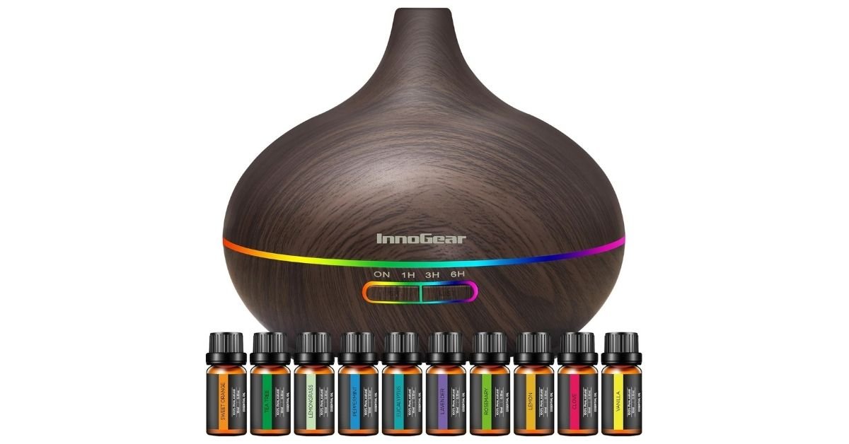 InnoGear Aromatherapy Diffuser and 10 Essential Oils Set (400ml), best essential oil diffusers for beginners