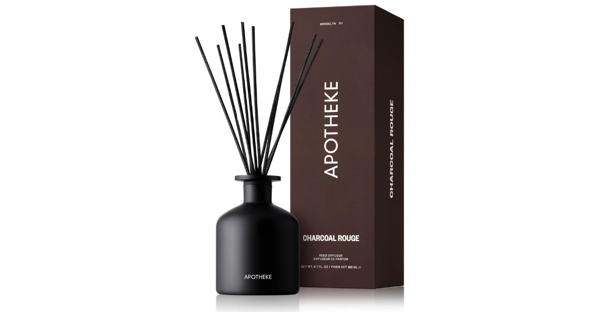 Apotheke Luxury Reed Diffuser, Charcoal (6.7 fl oz), reed diffusers for large rooms
